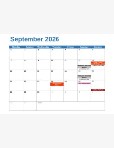 Calendar of Events